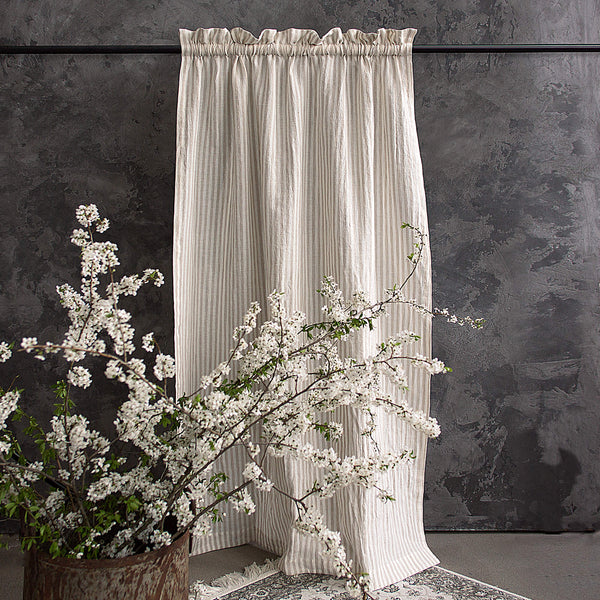 Our rod pocket striped linen curtains are designed and made to give your home a unique and timeless charm, and no matter the style of your home, linen can fit into any interior.