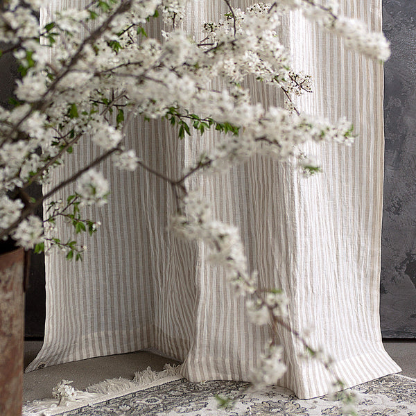 Our rod pocket striped linen curtains are designed and made to give your home a unique and timeless charm, and no matter the style of your home, linen can fit into any interior.