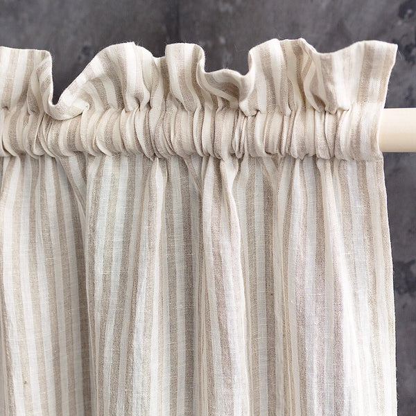 Our rod pocket striped linen curtains are designed and made to give your home a unique and timeless charm, and no matter the style of your home, linen can fit into any interior.