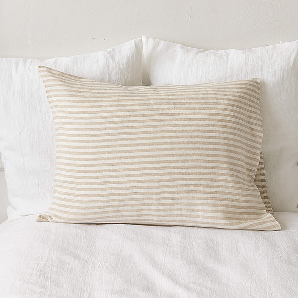 Experience this with our striped linen pillowcase and you'll be amazed not only by the comfort but also by the exquisite attention to detail and quality.