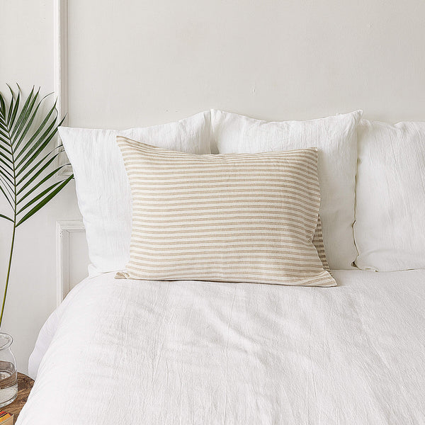 Experience this with our striped linen pillowcase and you'll be amazed not only by the comfort but also by the exquisite attention to detail and quality.