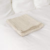 Linen flat sheet, elegantly striped in white and natural tones.Crafted for the modern bedroom, these sheets offer unparalleled softness and breathability, ensuring a comfortable night's sleep year-round.