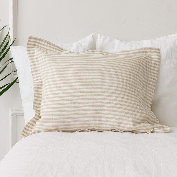 Our striped linen pillowcases is made from the softest and finest natural linen fabrics, giving your home an unmistakable elegance and style.