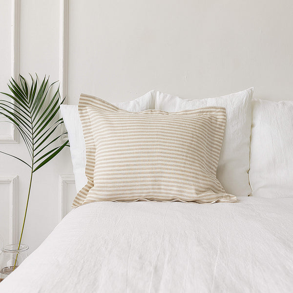 Our striped linen pillowcases is made from the softest and finest natural linen fabrics, giving your home an unmistakable elegance and style.