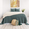 The teal blue linen bedspread has been carefully designed to suit a wide range of interior styles and to blend perfectly in both classic and contemporary home spaces.Our linen bedspreads are extremely versatile, fitting into a wide range of interiors and complementing them perfectly, adding new colours and emotions.