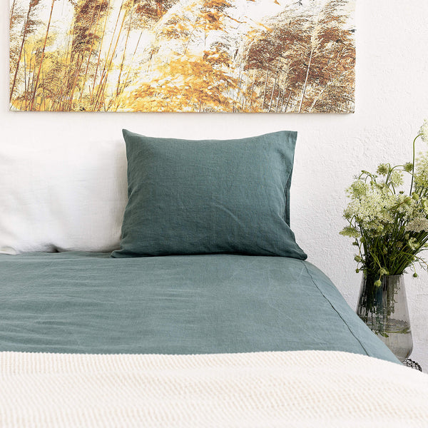 Sometimes it takes just a small detail to make a home interior complete, perfect and unique. And that little detail could be our teal blue linen pillow sham.