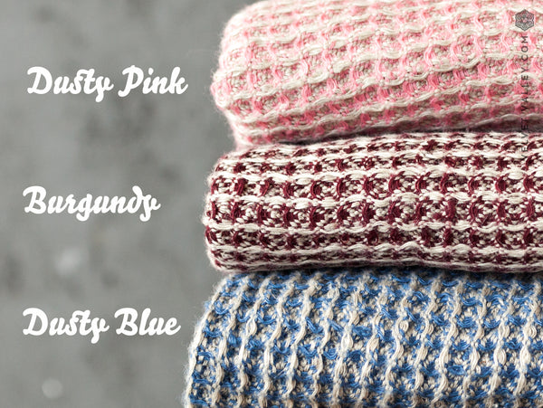 Linen burgundy waffle towel - Velvet Valley