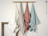 Natural linen towel with ruffles - Velvet Valley