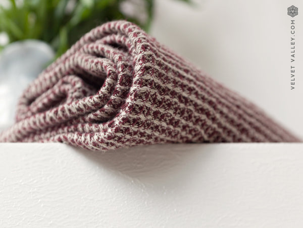 Linen burgundy waffle towel - Velvet Valley