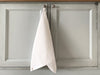 Optical white linen tea towel - Velvet Valley