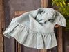 Linen duck egg blue ruffled towel - Velvet Valley