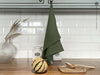 Linen moss green tea towel - Velvet Valley