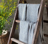 Blue Melange Linen Towel And Set