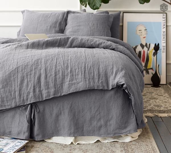 Charcoal Grey Linen Comforter Cover