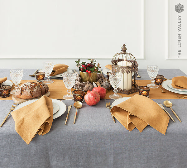 Custom order- CHARCOAL GREY linen tablecloth