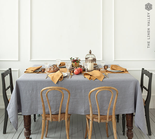 Custom order- CHARCOAL GREY linen tablecloth