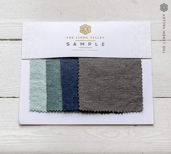 Custom colours set of linen fabric samples.