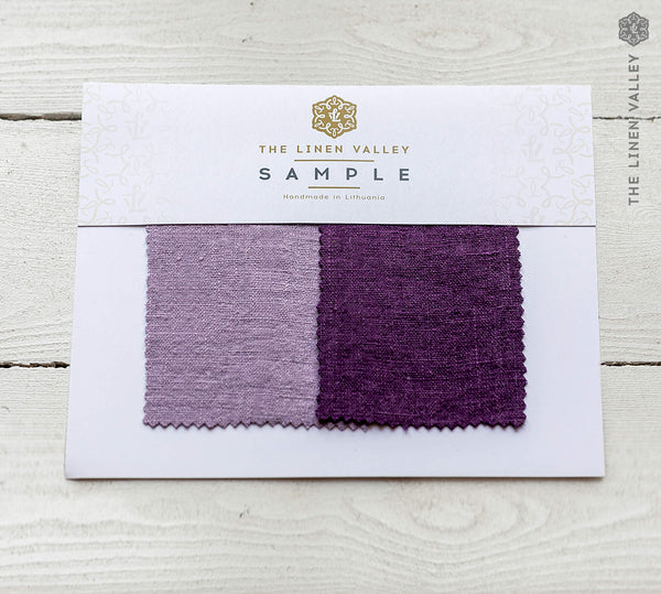 Custom colours set of linen fabric samples.