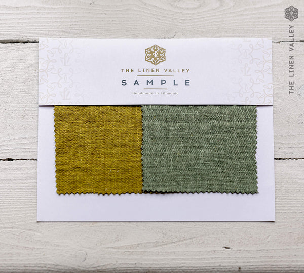Custom colours set of linen fabric samples.