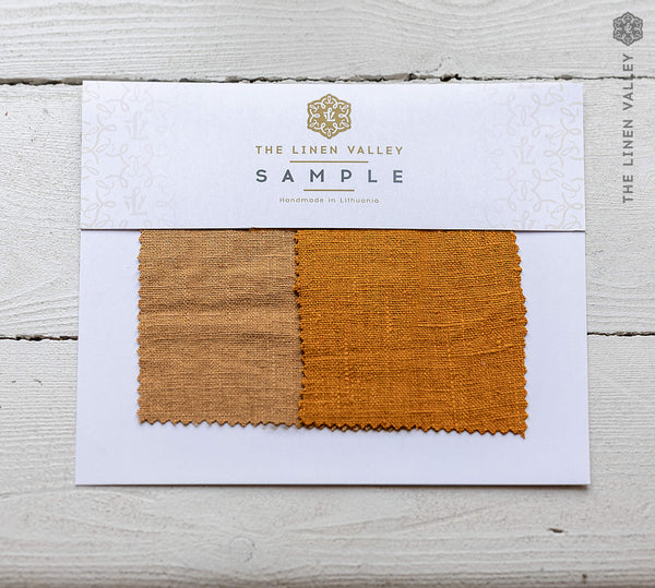 Custom colours set of linen fabric samples.