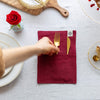 Burgundy Red linens for the festive season - perfect timeless colour