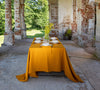 Listen to your wishes and dreams and give your dining area a new character with our amber yellow linen tablecloth in an easy and stylish way.