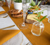 Give your table a touch of distinction and decoration with our amber yellow linen table runner. Use the table runner on its own or combine it with a linen tablecloth, placemats or napkins.
