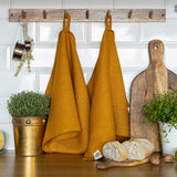 Amber Yellow Linen Towels (2 Pcs)