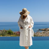 Immerse yourself in our antique white natural linen bathrobe and enjoy the exceptional comfort and elegance and breathability of natural linen. Our linen bathrobe are designed and crafted with exceptional attention to detail.