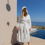 Immerse yourself in our antique white natural linen bathrobe and enjoy the exceptional comfort and elegance and breathability of natural linen. Our linen bathrobe are designed and crafted with exceptional attention to detail.
