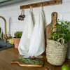 Antique white tea towels made of natural linen are durable, making them the ideal companions for your daily culinary adventures. Carefully crafted, our linen tea towels are not only practical but also add colour and sophistication to your kitchen.