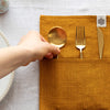 Amber Yellow linen cutlery holder will make your table setting look neat and tidy. Decorative cutlery pouch can be paired with table napkins or other table linens, mixed or matched.