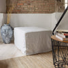 Introducing our new antique white linen ottoman cover – the ultimate solution for giving your ottoman a fresh look and upgrading your interior effortlessly.
