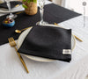 Introducing our black linen napkins set, designed to elevate your dining experience with a touch of warmth and charm. Crafted with care, these napkins are the perfect companions for your culinary adventures.