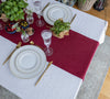 Give your table a touch of distinction and decoration with our burgundy red linen table runner. Use the table runner on its own or combine it with a linen tablecloth, placemats or napkins.