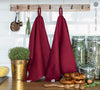 Burgundy Red  Linen Tea Towels (2 pcs)