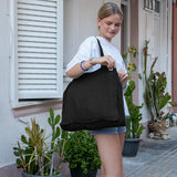 Black Linen Tote Bag
