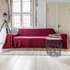 Burgundy red colour for your couch cover not only offers protection but also brings a timeless elegance to your home interior. Linen, known for its strength, is an excellent material choice for safeguarding your sofa against regular wear and tear.