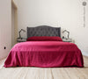 The burgundy red linen bedspread has been carefully designed to suit a wide range of interior styles and to blend perfectly in both classic and contemporary home spaces.