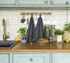 Charcoal grey tea towels made of natural linen are durable, making them the ideal companions for your daily culinary adventures. Carefully crafted, our linen tea towels are not only practical but also add colour and sophistication to your kitchen.