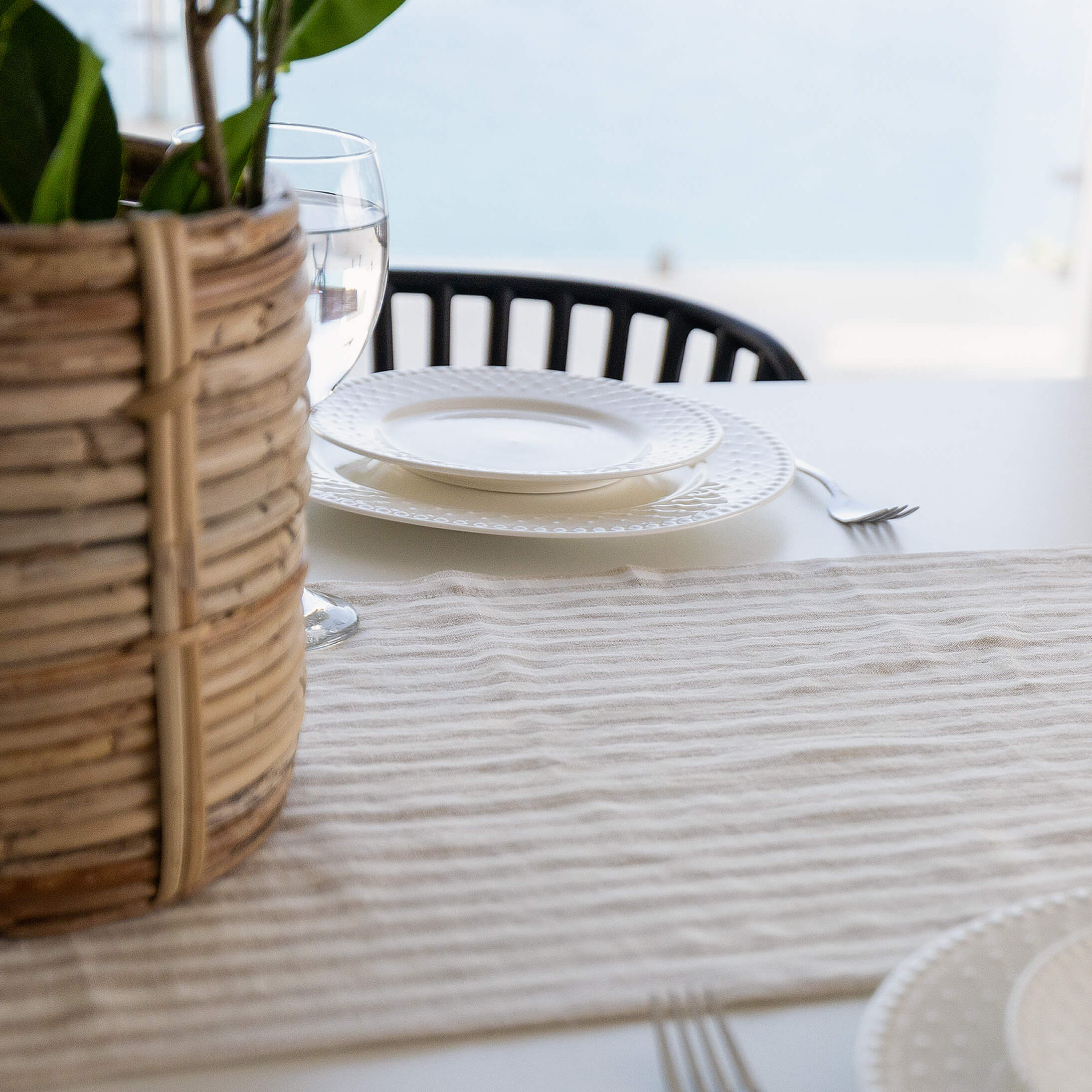 Crafted with care, this runner adds a touch of distinction and sophistication to any dining experience. The subtle yet refined design lends versatility, making it suitable for both casual gatherings and formal occasions.