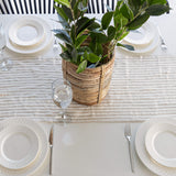 Crafted with care, this runner adds a touch of distinction and sophistication to any dining experience. The subtle yet refined design lends versatility, making it suitable for both casual gatherings and formal occasions.