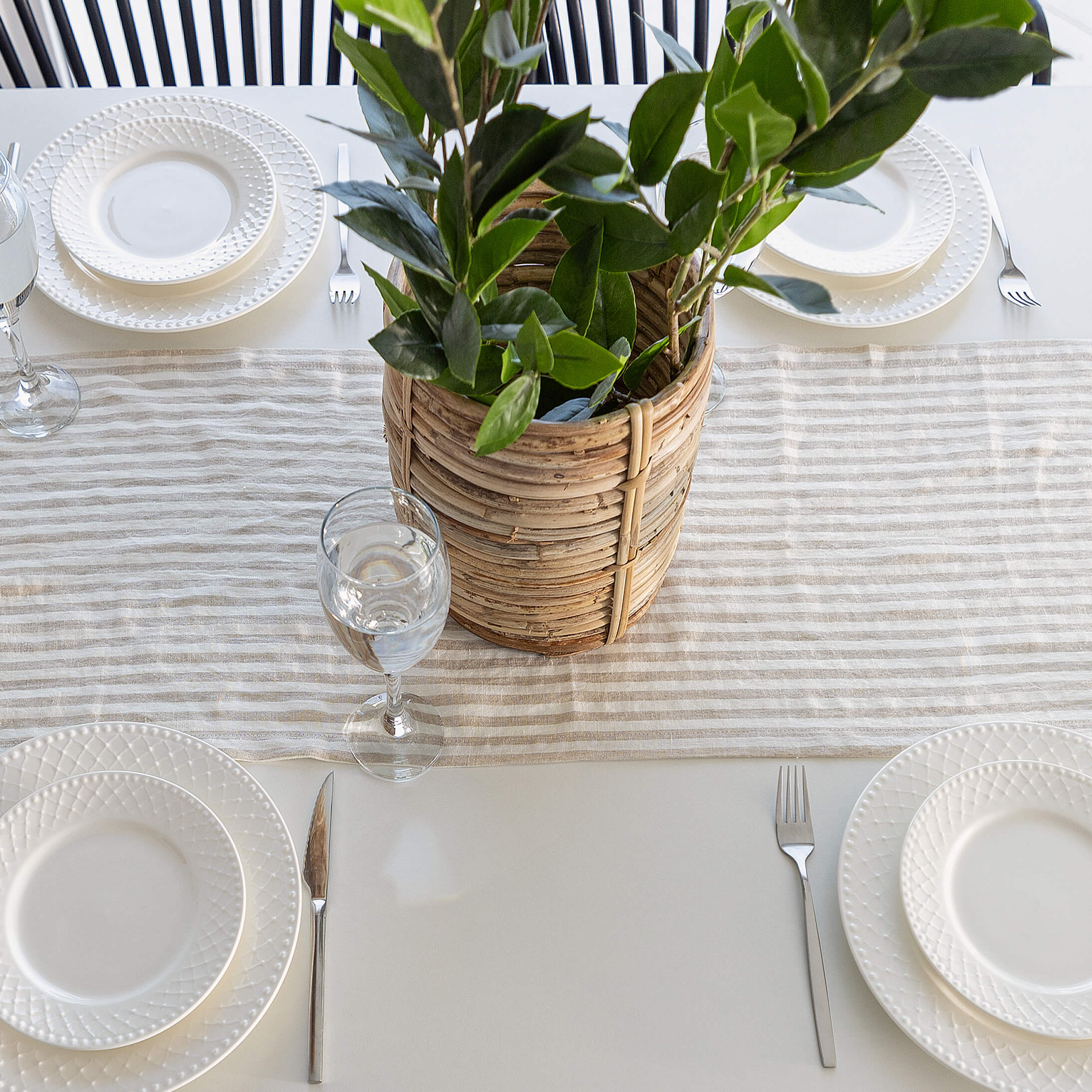Crafted with care, this runner adds a touch of distinction and sophistication to any dining experience. The subtle yet refined design lends versatility, making it suitable for both casual gatherings and formal occasions.