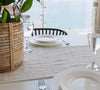 Enhance your table setting with our elegant striped linen table runner.