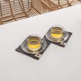 Charcoal Grey Square Coasters Set
