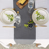 Give your table a touch of distinction and decoration with our amber yellow linen table runner. Use the table runner on its own or combine it with a linen tablecloth, placemats or napkins.