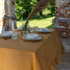 Listen to your wishes and dreams and give your dining area a new character with our cinnamon linen tablecloth with ruffles in an easy and stylish way. Our linen tablecloths are made from high quality natural linen and are designed to last you a long.