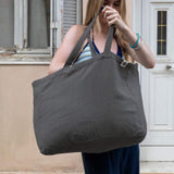 Charcoal Grey Large Linen Bag