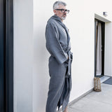 Men's Charcoal Grey Linen Bathrobe