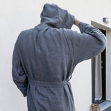 Men's Charcoal Grey Linen Bathrobe